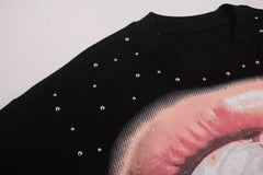 Omirad Rhinestone Lip Graphic Tee