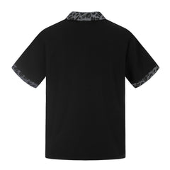 Omirad “Leopard Collar Graphic Polo Tee”