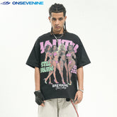 ONSEVENINE American street weight pure cotton 300g small neckline short sleeve T-shirt for men and women in summer China-Chic loose