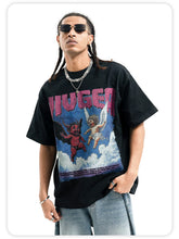 ONSEVENINE Men's Heavyweight 300g Pure Cotton Street-Style Hip-Hop T-Shirt.