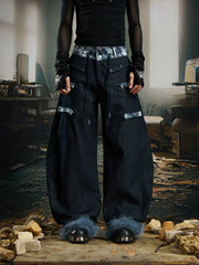 NOMANIAI Original Niche Y2K Plaid Detachable "Scimitar" Jeans.