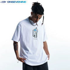 ONS EVENT Heavy Cotton Small Collar 260g Original Trendy Brand Short sleeved T-shirt for Men and Women Summer Loose Couple Wear
