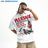 ONSEVENINE Fashion Brand American Street Small Neckline Heavy Weight Cotton 300g Short Sleeve T-shirt Men and Women Summer China-Chic