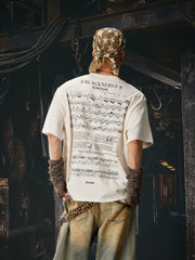 NOMANIAI Retro Loose-Fit Pure Cotton Short-Sleeve T-Shirt: A Tribute to Rock Pioneers.