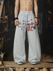 NOMANIAI Unisex Y2K Printed Loose Casual Sweatpants.