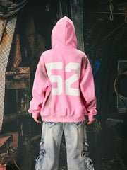 NOMANIAI Oversized Printed Distressed Zip-Up Hoodie.