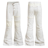 NOMANIAI 3D-cut studded slim-fit slight-flare street-style jeans.