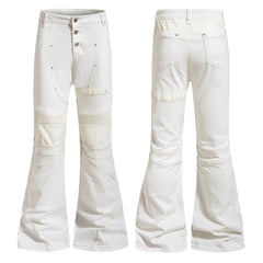 NOMANIAI 3D-cut studded slim-fit slight-flare street-style jeans.