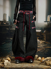 NOMANIAI Original Niche Y2K Plaid Detachable "Scimitar" Jeans.