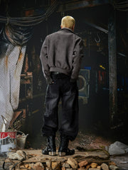NOMANIAI Loose-fit, washed, and distressed jeans with 3D tailoring.