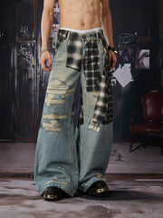 NOMANIAI Niche-style loose-fit casual trousers with 3D-printed straps for layered styling.