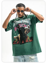 ONSEVENINE Trendy vintage-style washed short-sleeve T-shirt.