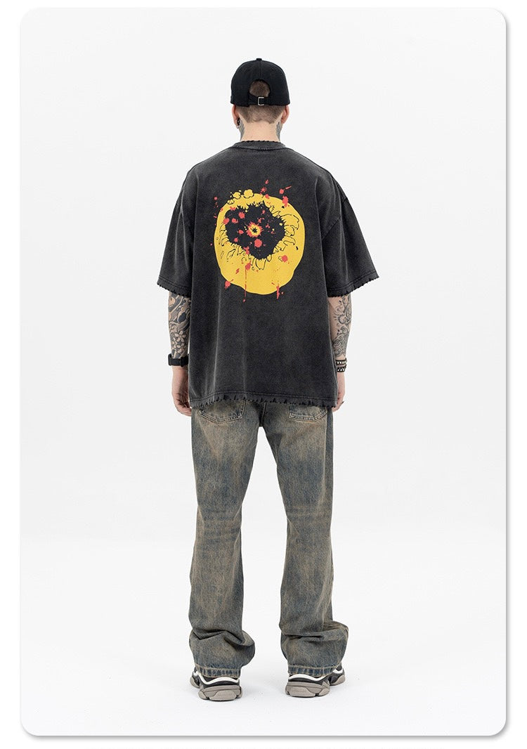 Omirad Distressed Smiley Graphic Tee