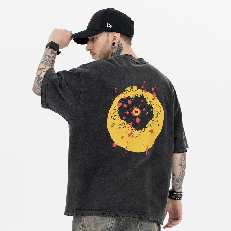 Omirad Distressed Smiley Graphic Tee