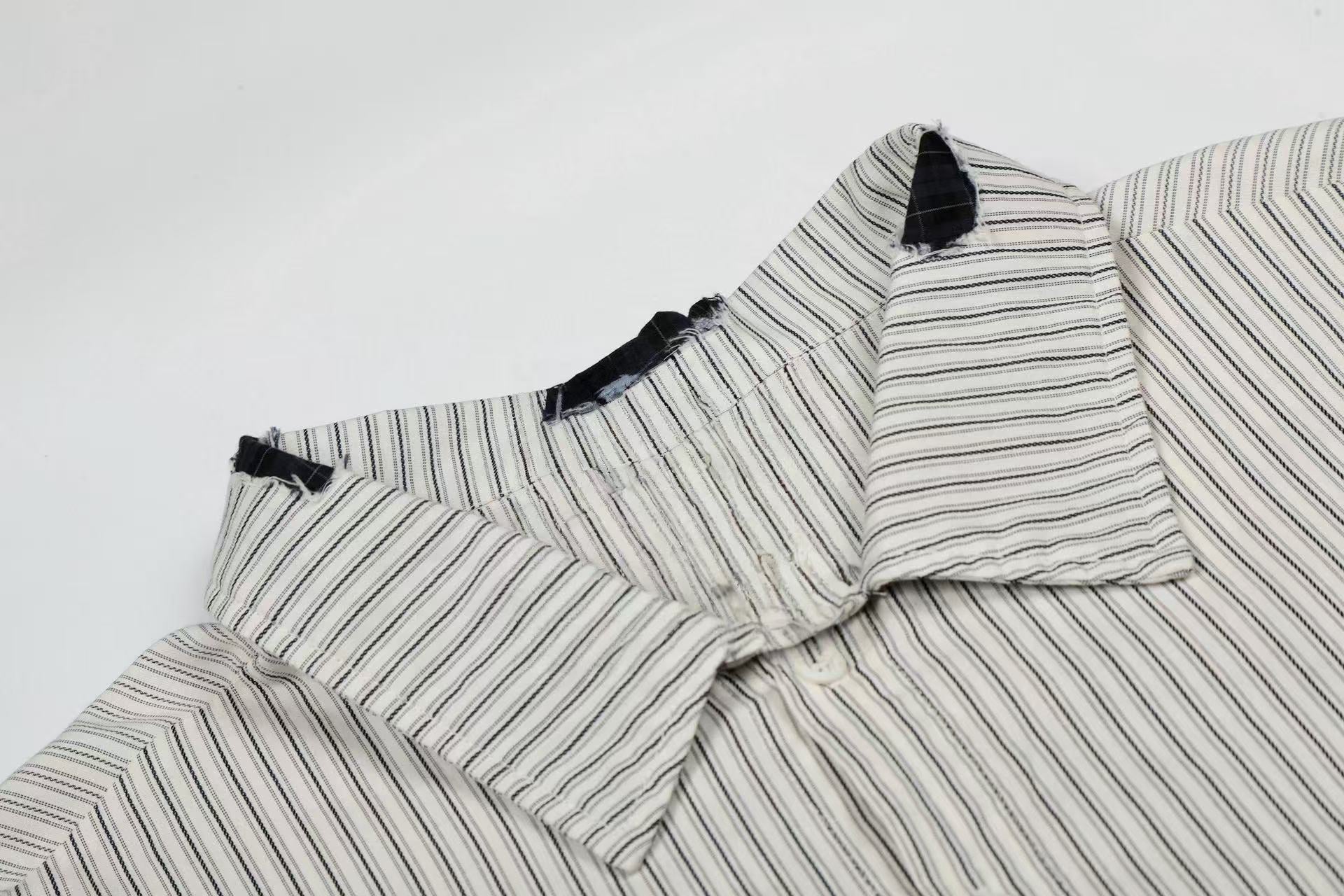 Omirad “Pinstripe Patch Graphic Shirt”