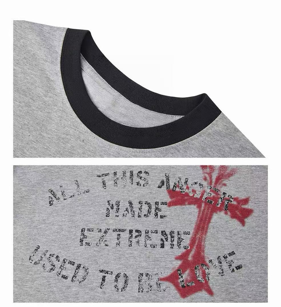 Omirad “Vintage Cross Graphic Ringer Tee”