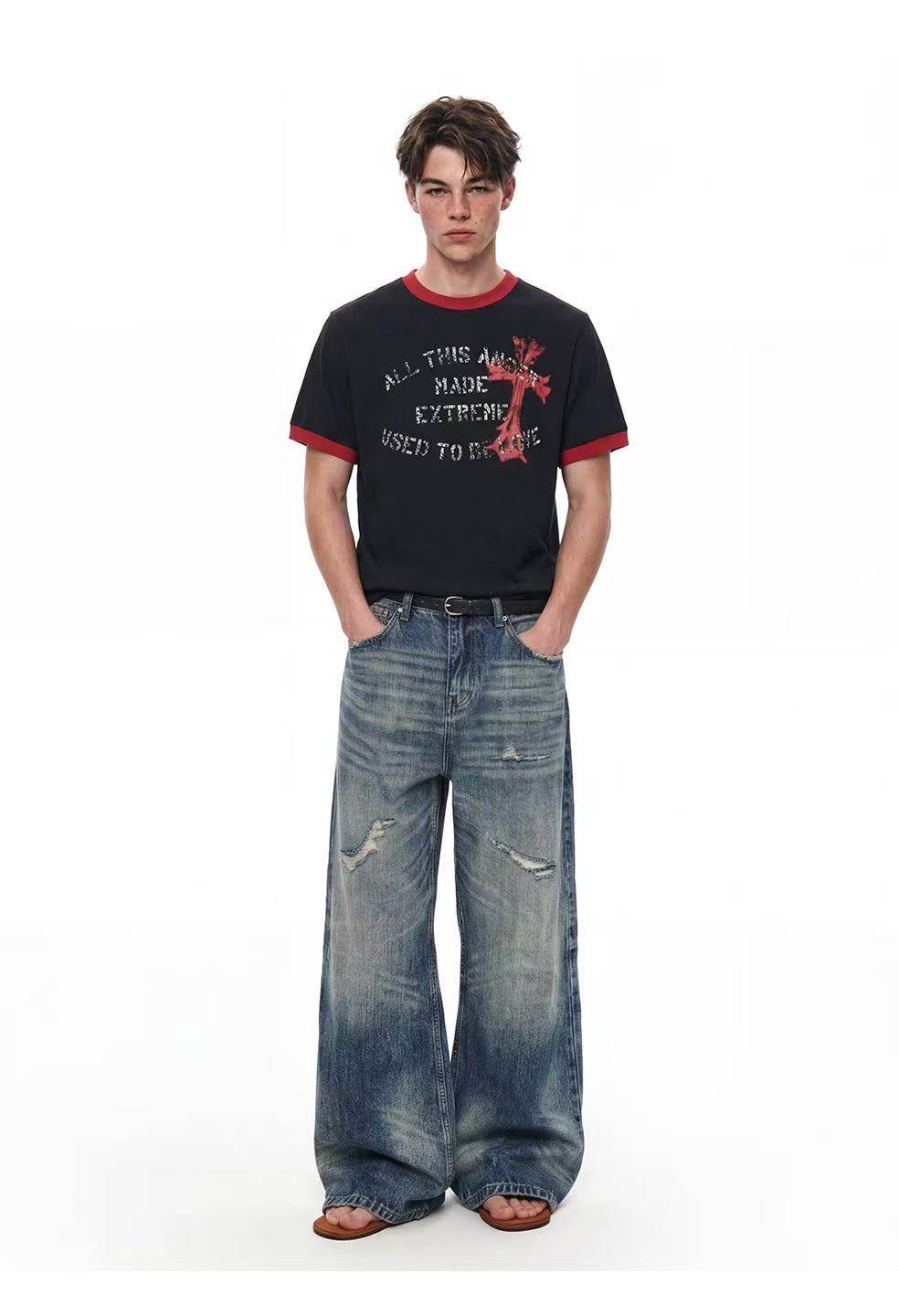Omirad “Vintage Cross Graphic Ringer Tee”
