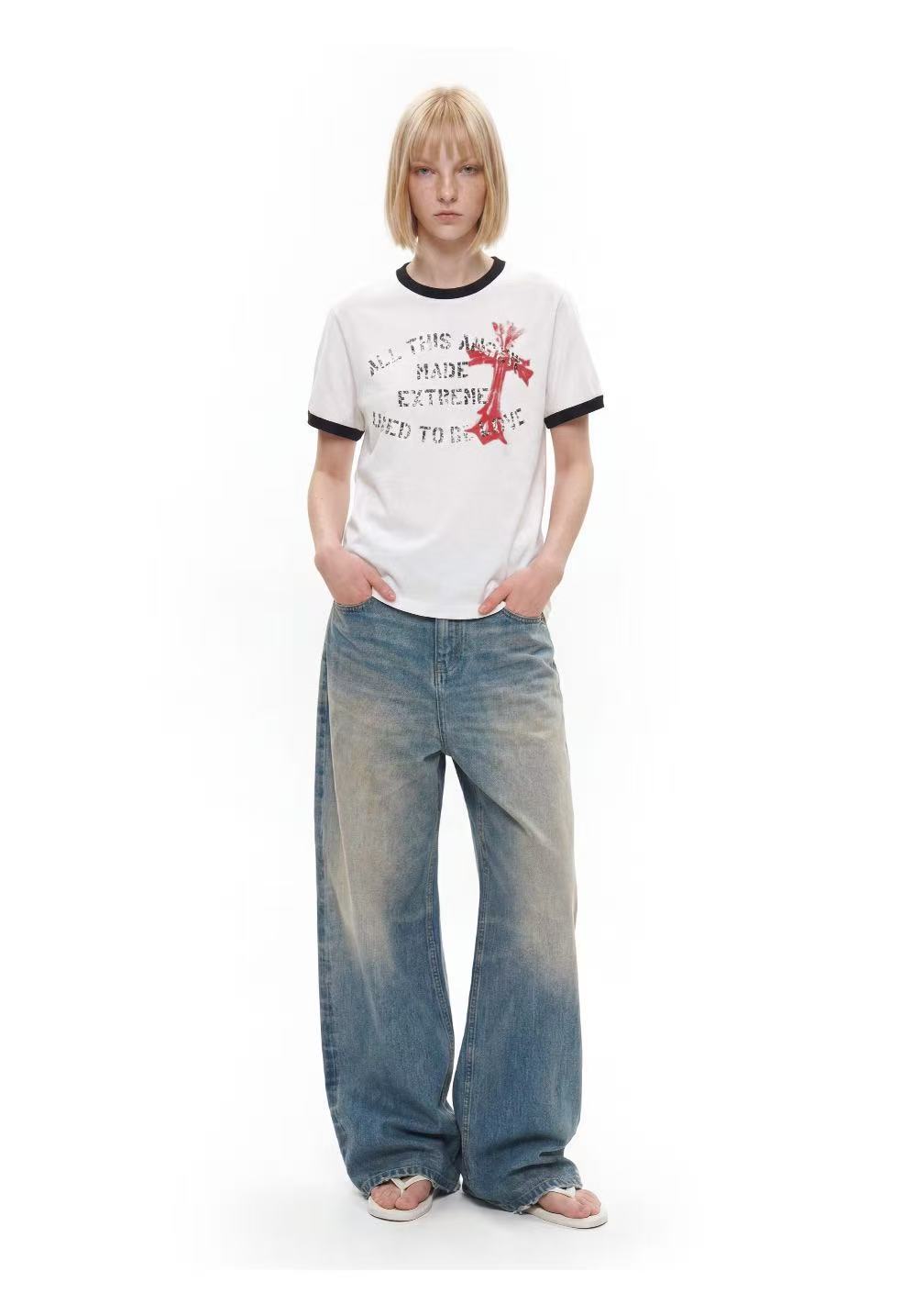 Omirad “Vintage Cross Graphic Ringer Tee”