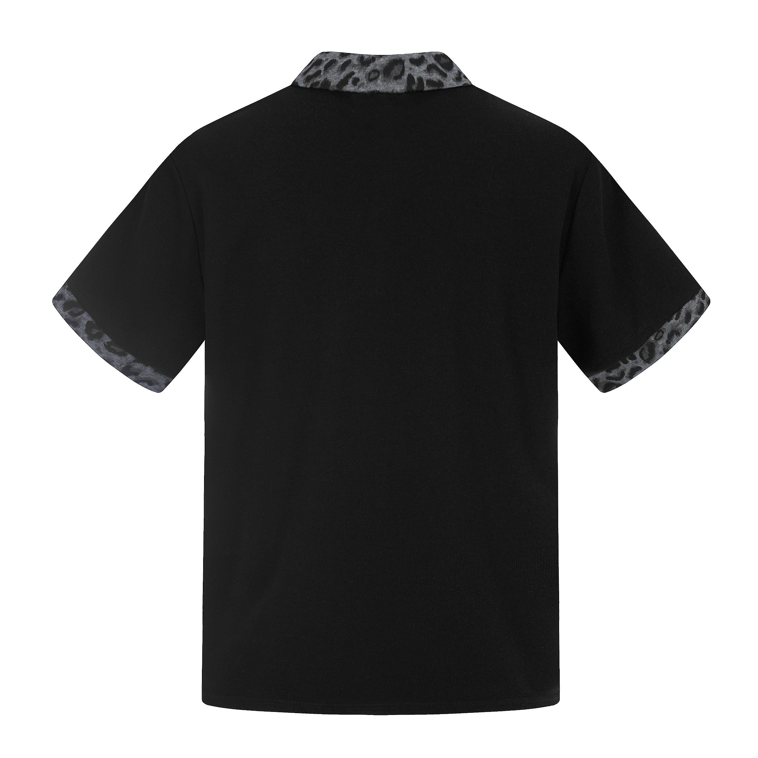 Omirad “Leopard Collar Graphic Polo Tee”