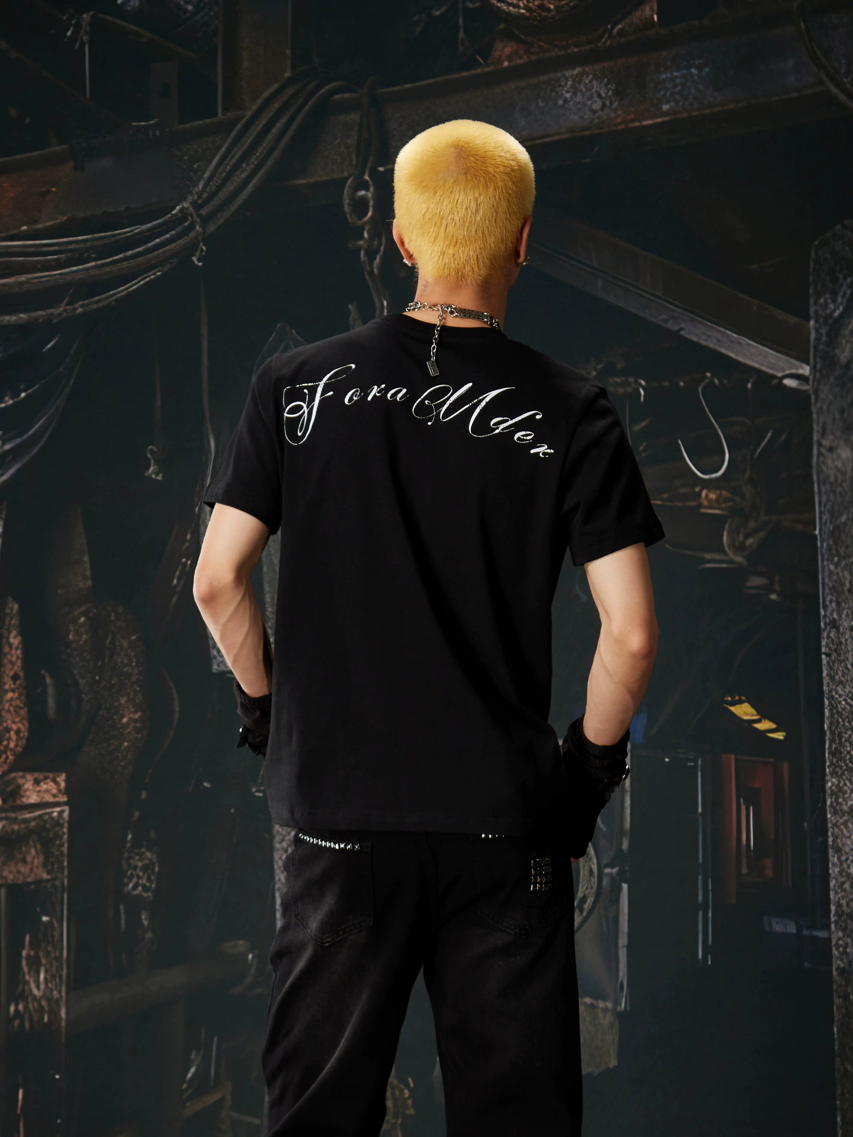 NOMANIAI Street-style printed casual pure cotton T-shirt.