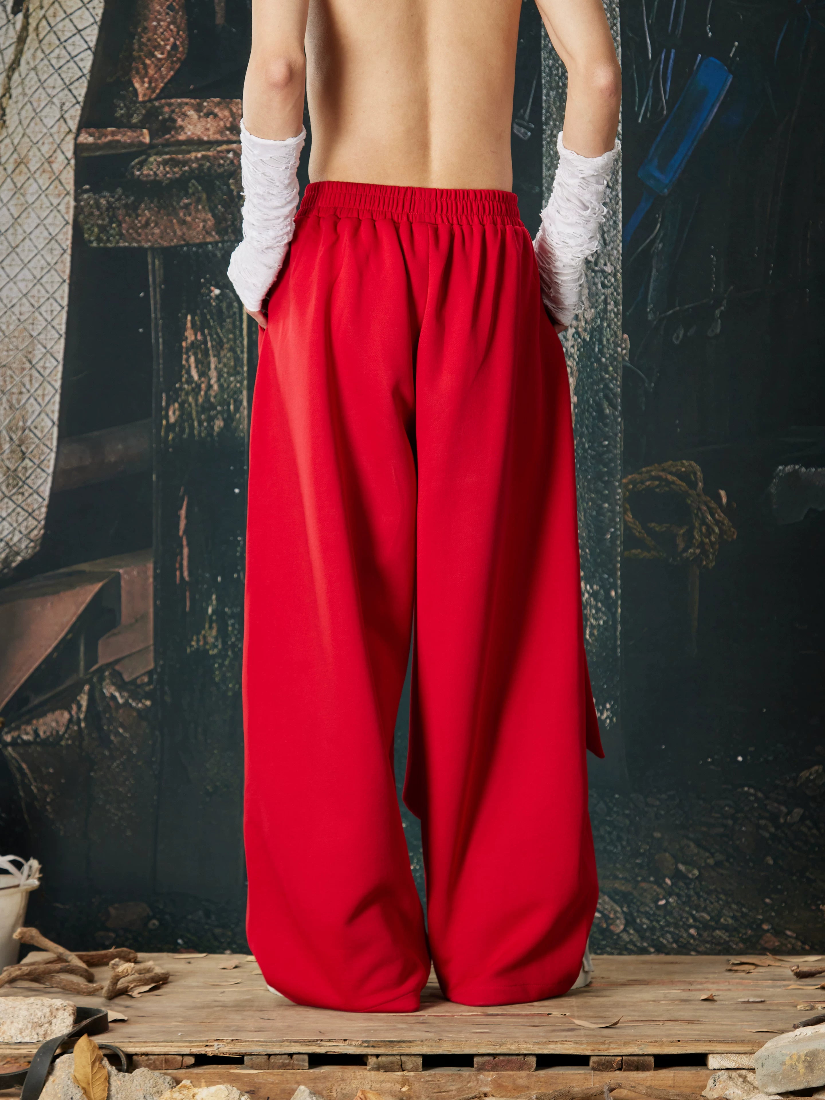 NOMANIAI Printed Drawstring Elastic-Waist Loose Casual Sweatpants.