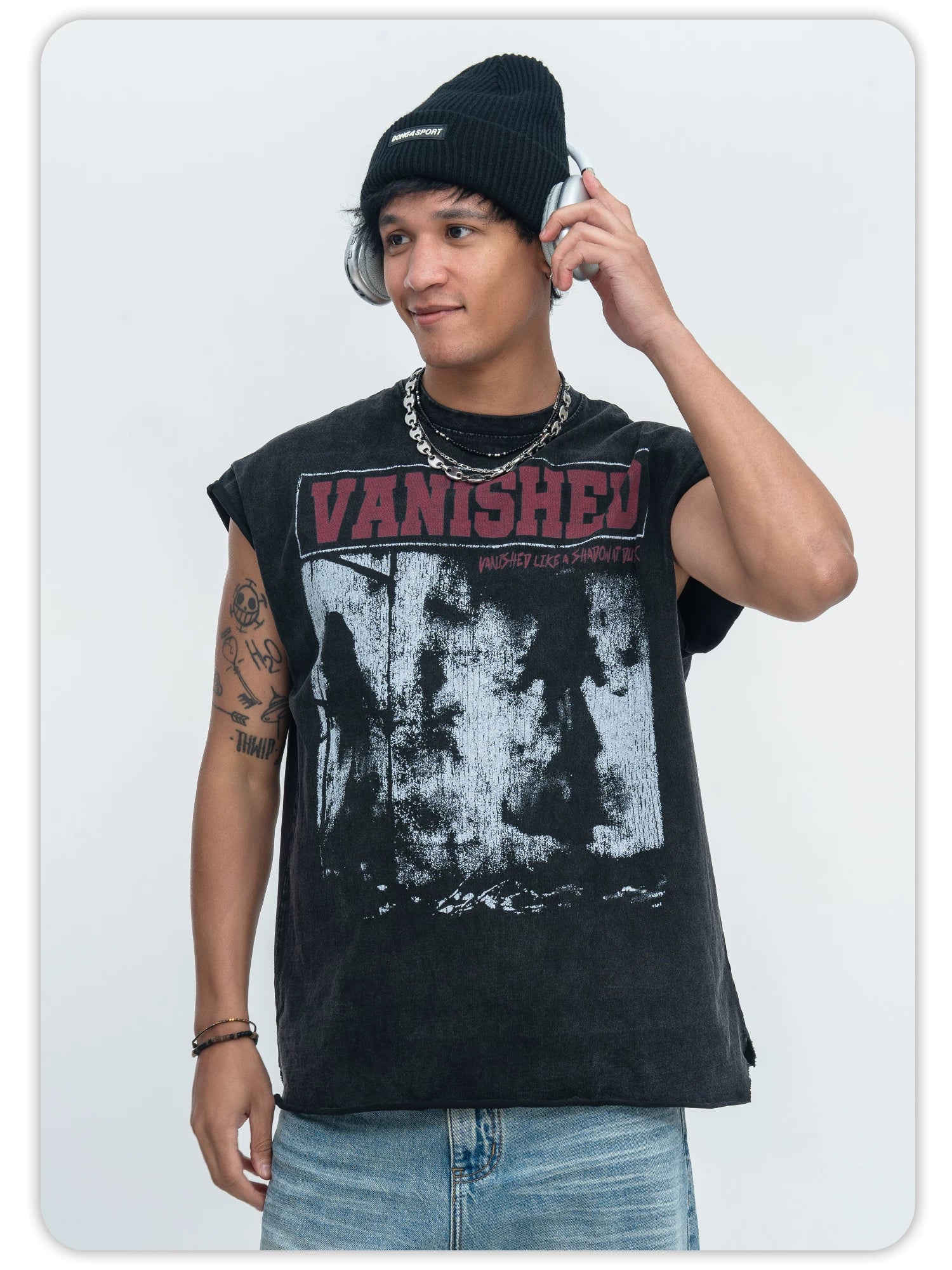ONSEVENINE Sleeveless Loose-Fit Vintage-Style Washed Cotton Summer Tank Top.