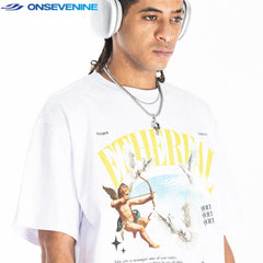 ONS EVENT Original Trendy Brand American Street Small Collar 280g Hiphop Loose Street Dance Short sleeved T-shirt for Men