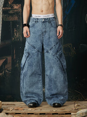 NOMANIAI Distressed Wide-Leg Jeans – Versatile Street Style.