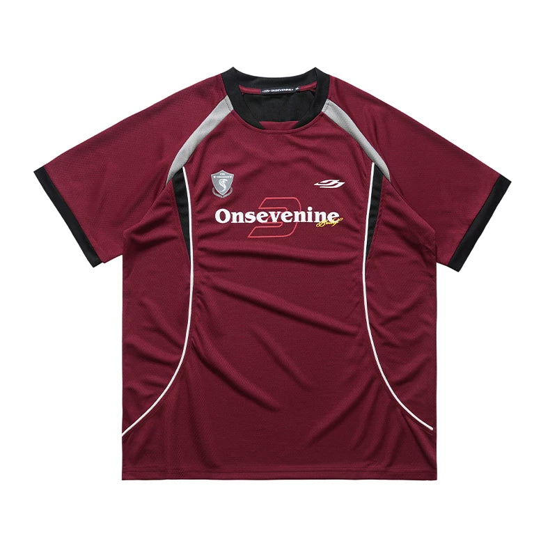 ONSEVENINE Original Fashion Brand American Street Sports Jersey T-shirts for Men and Women Xia Guochao Loose Printing Short Sleeve