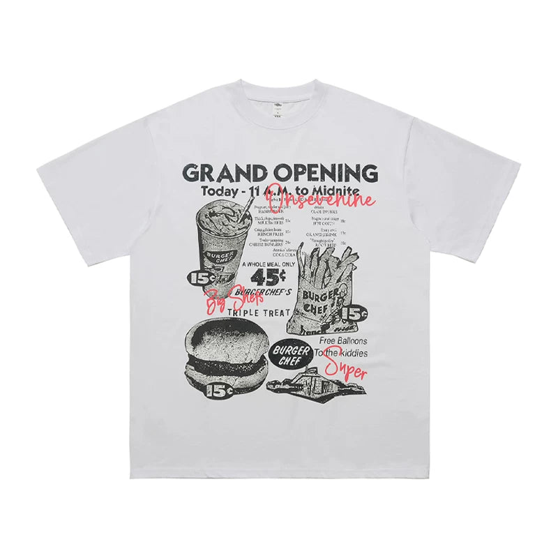ONSEVENINE American Street 280g Heavy Weight Cotton Small Neckline Fashion Brand Short Sleeve T-shirt Men's Summer China-Chic ins