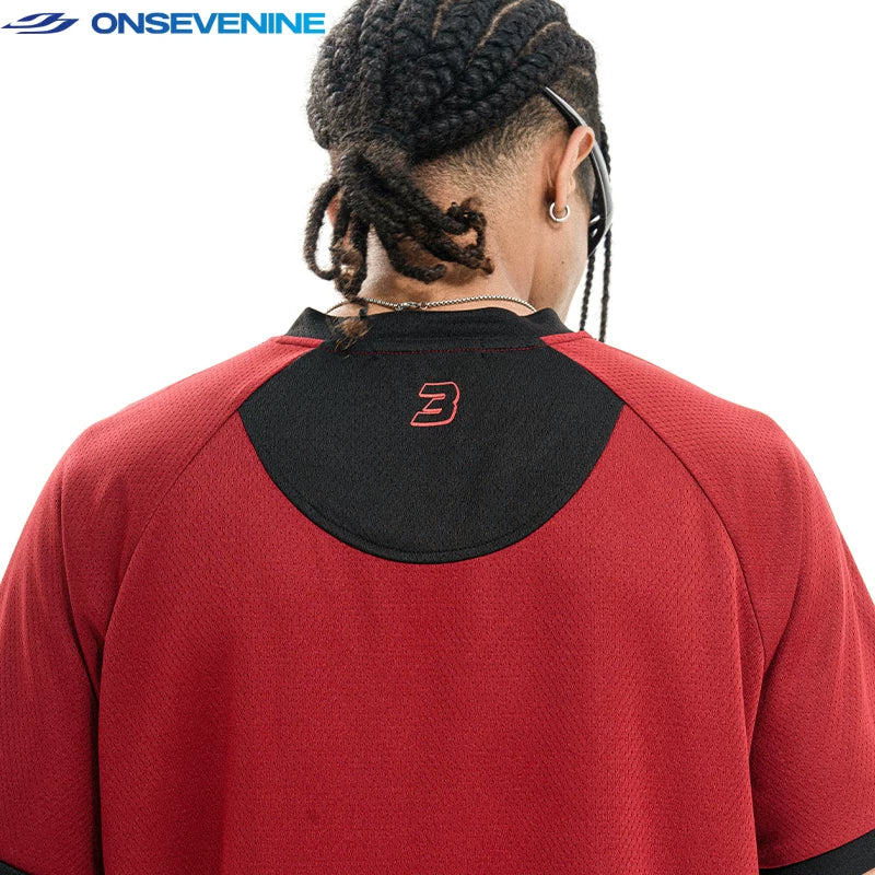 ONSEVENINE Original Fashion Brand American Street Sports Jersey T-shirts for Men and Women Xia Guochao Loose Printing Short Sleeve