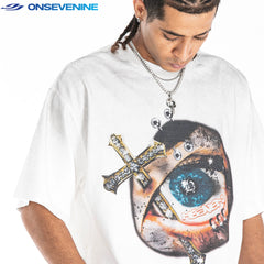 ONS EVENT American street wash vintage gradient loose fitting couple's short sleeved T-shirt for men and women in summer