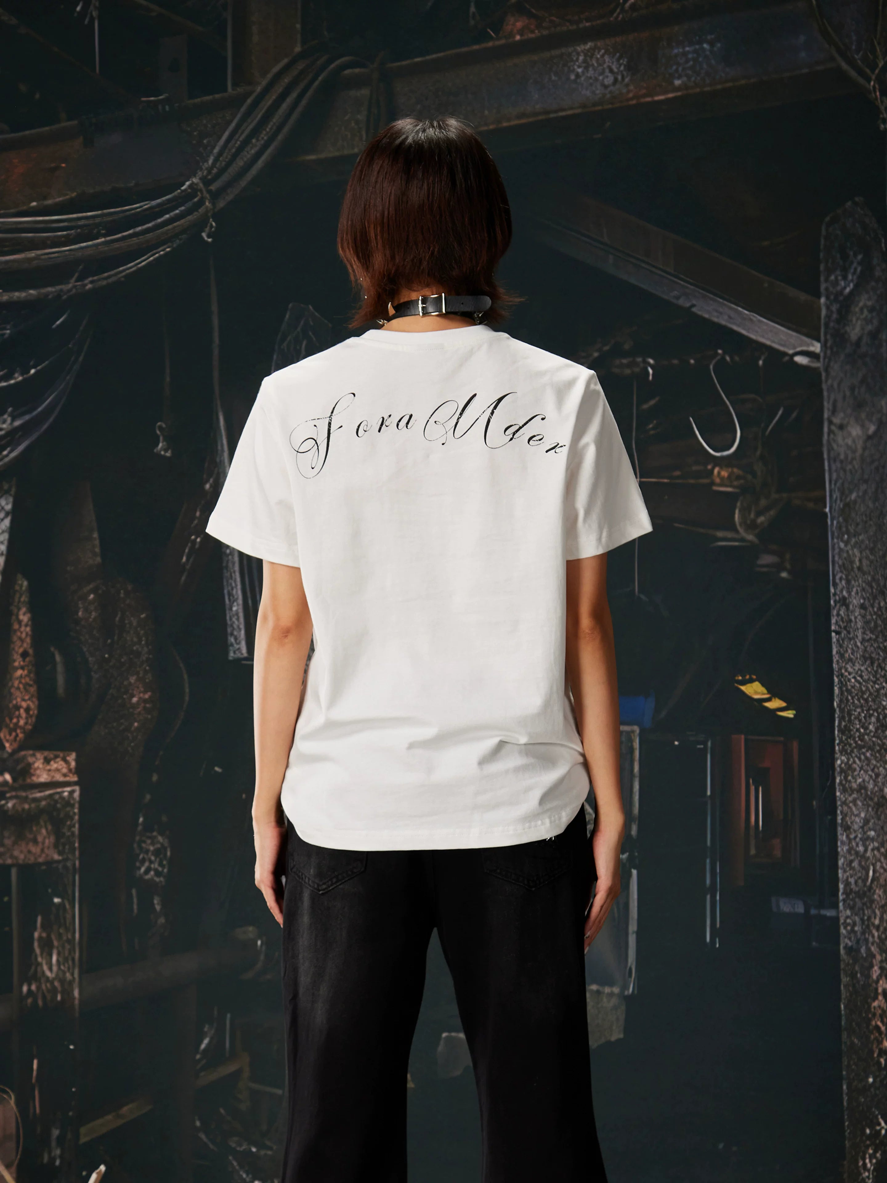 NOMANIAI Street-style printed casual pure cotton T-shirt.