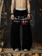 NOMANIAI Unisex Y2K Printed Loose Casual Sweatpants.