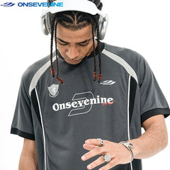 ONSEVENINE Original Fashion Brand American Street Sports Jersey T-shirts for Men and Women Xia Guochao Loose Printing Short Sleeve