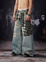 NOMANIAI Niche-style loose-fit casual trousers with 3D-printed straps for layered styling.