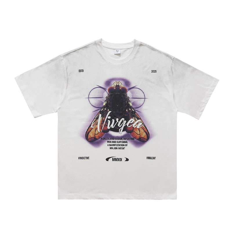 ONS EVENT Original Trendy Brand American Street Washed Retro Pure Cotton Small Collar Short sleeved T-shirt Men's Summer Loose