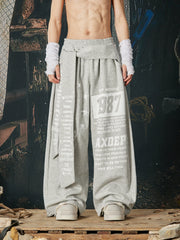 NOMANIAI Printed Drawstring Elastic-Waist Loose Casual Sweatpants.