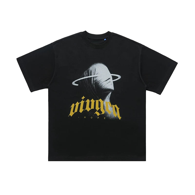 ONSEVENINE American Street Hip Hop Hip Hop Hip Hop Dance China-Chic Small Neckline 300g Loose Couple Short Sleeve T-shirt Male Summer