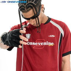 ONSEVENINE Original Fashion Brand American Street Sports Jersey T-shirts for Men and Women Xia Guochao Loose Printing Short Sleeve
