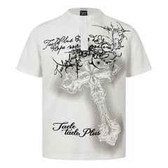 NOMANIAI Short-sleeved T-shirt with cross print.