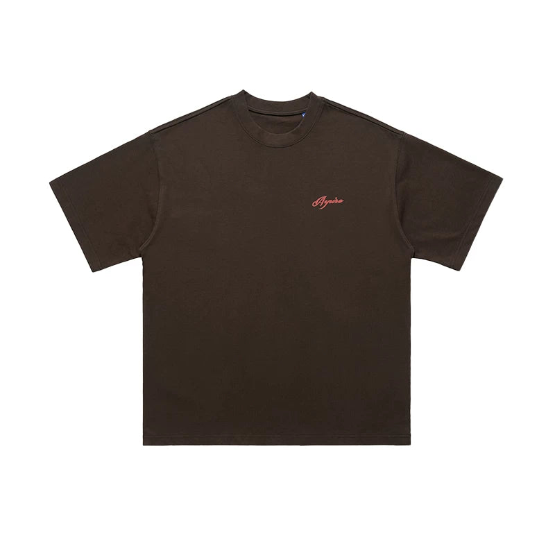 ONSEVENINE China-Chic Short Sleeve Heavy Weight Cotton 300g Oversize Loose American High Street Boys T-shirt Summer