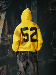 NOMANIAI  Oversized Printed Distressed Zip-Up Hoodie.