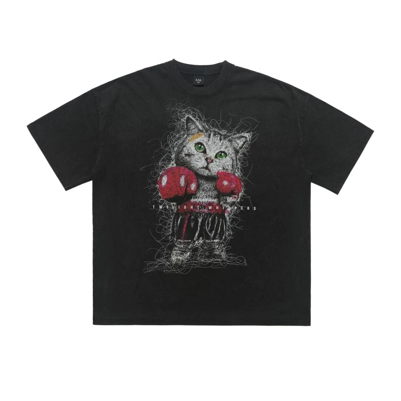 ONSEVENINE original national trend washing old retro street print short-sleeved T-shirt men and women summer ins trendy brands