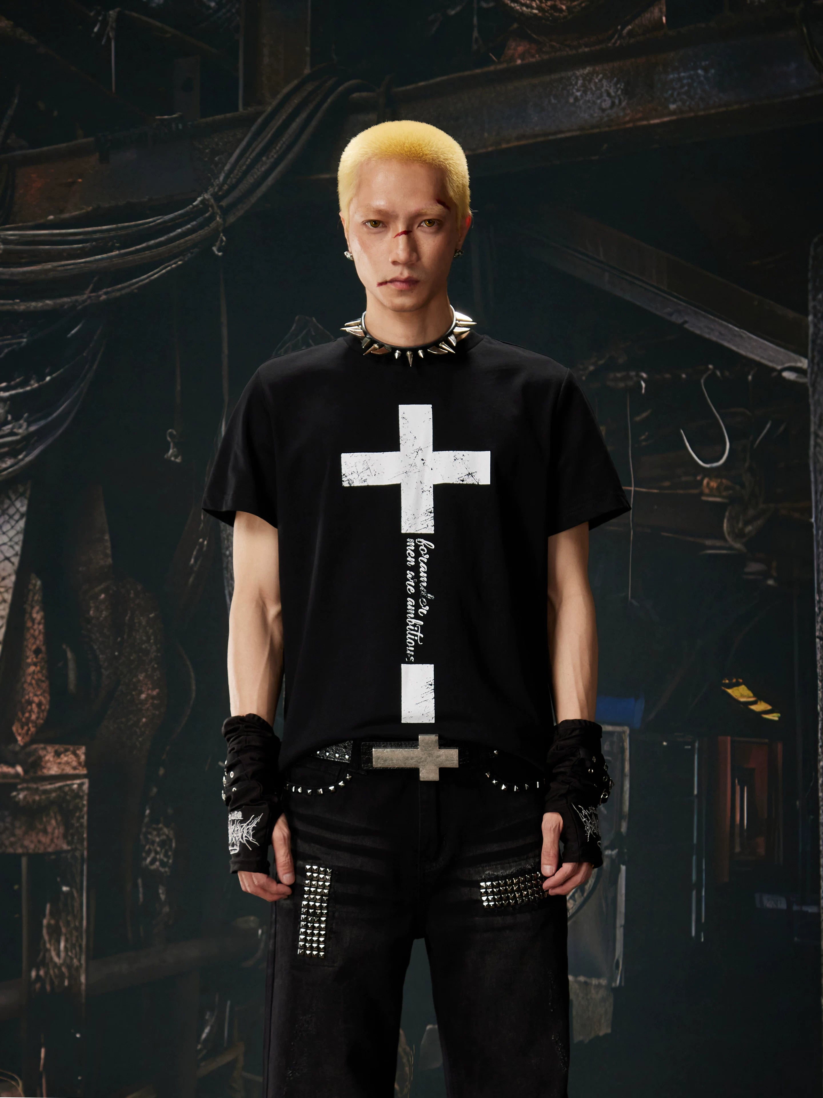 NOMANIAI Street-style printed casual pure cotton T-shirt.