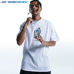 ONS EVENT Heavy Cotton Small Collar 260g Original Trendy Brand Short sleeved T-shirt for Men and Women Summer Loose Couple Wear