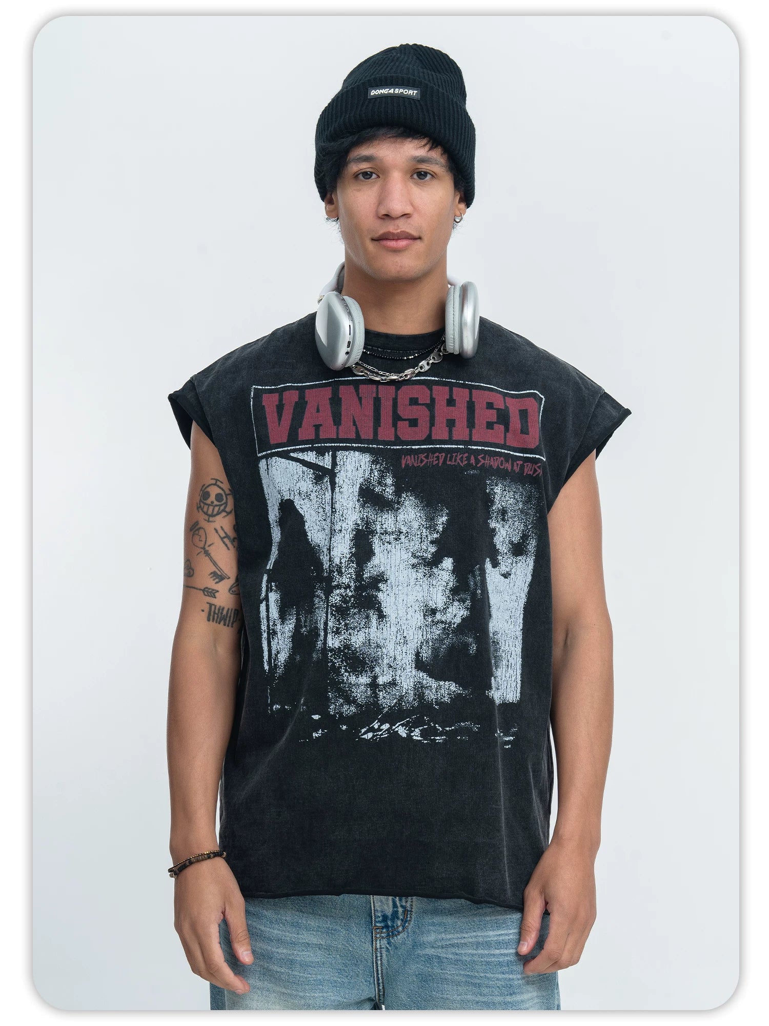 ONSEVENINE Sleeveless Loose-Fit Vintage-Style Washed Cotton Summer Tank Top.