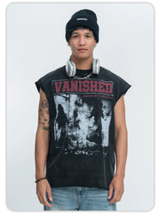 ONSEVENINE Sleeveless Loose-Fit Vintage-Style Washed Cotton Summer Tank Top.