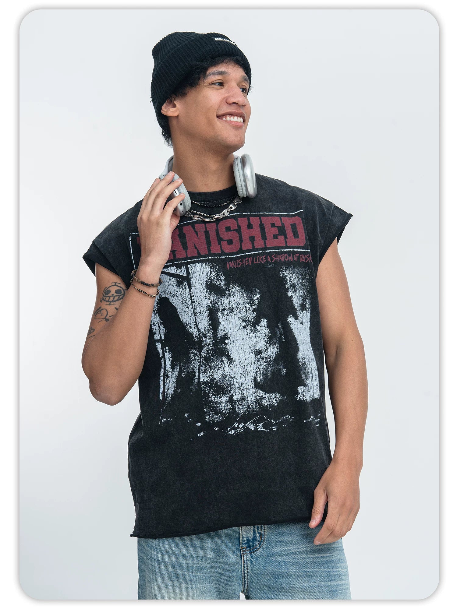 ONSEVENINE Sleeveless Loose-Fit Vintage-Style Washed Cotton Summer Tank Top.