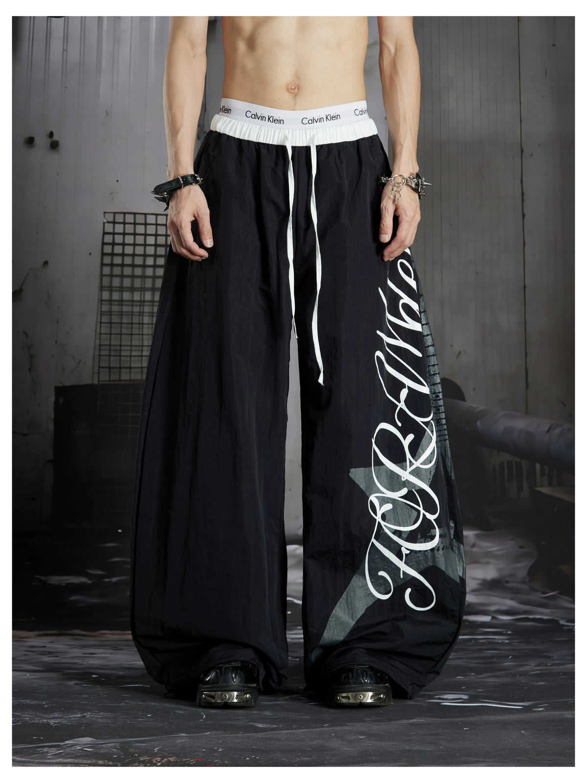 NOMANIAI Punk Y2K Loose Wide-Leg Casual Trousers.
